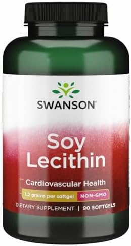 Swanson Soy Lecithin Non-GMO, 1.2 g, 90 Softgels | Promotes a Sense of Well-Being for Body and Mind, Naturally Contains Phosphatidylserine