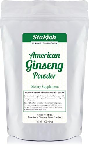 Stakich American Ginseng Root Powder - 100% Pure Root Powder - 1 lb