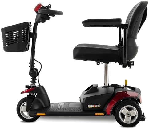 Pride Mobility Go Go Elite Traveller 3-wheel Scooter - Travel Mobility for Adults, 12 Ah Battery, 300 Lbs Weight Capacity, Red, Seat Dimensions - 17" W x 17" D - SC40E