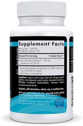 Nordic Naturals Nordic CoQ10 Ubiquinol Sport - 60 Mini Soft Gels - 100 mg Ubiquinol - Heart Health, Physical Performance