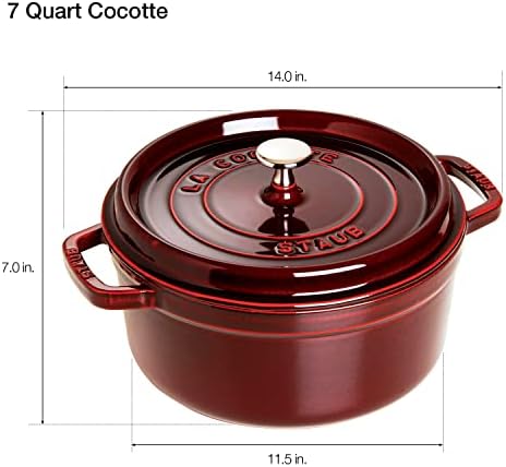 Staub Cast Iron 5.5-qt Round Cocotte - Grenadine, Made in France
