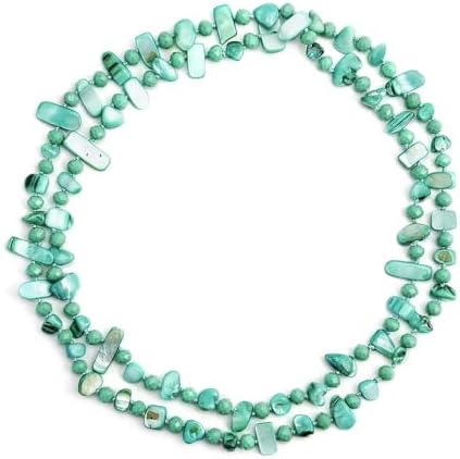 SHOP LC DELIVERING JOY Shell Chips Glass Beaded Necklace for Women Jewelry for Women Size 47" Birthday Gifts