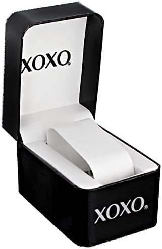 XOXO Women's Gold-Tone Quartz Watch with Black Silicone Strap, Elegant Gold Chain Links, Roman Numeral Dial, Analog Display, Stylish Fashion Accessory