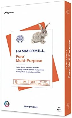 Hammermill Printer Paper, Fore Multipurpose 20 lb Copy Paper, 8.5 x 11-1 Ream (500 Sheets) - 96 Bright, Made in the USA, 103267