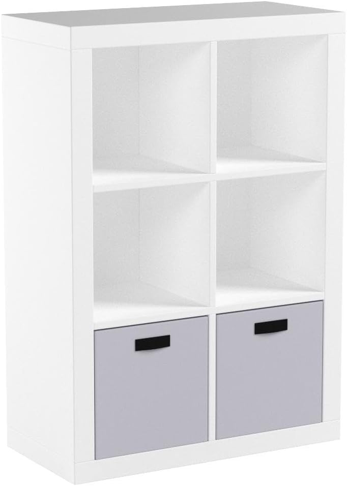 Better Homes and Gardens.. Bookshelf Square Storage Cabinet 4-Cube Organizer (Weathered) (White, 4-Cube) (White, 6-Cube)