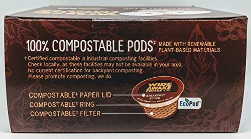 Wide Awake Coffee Single Serve Coffee Pods (32 Count, Breakfast Blend)