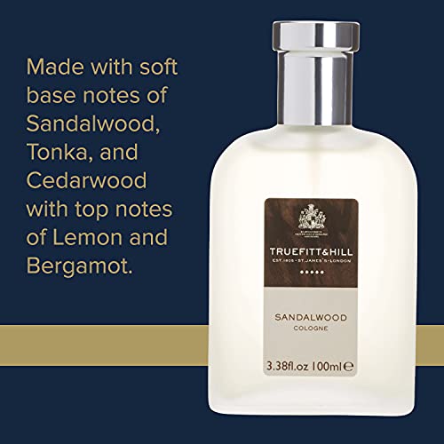 Trufitt & Hill Sandalwood Cologne for Men, Fresh Classic fragrance, 3.38 oz.