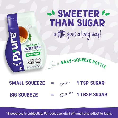 Pyure Liquid Stevia Extract | Zero Calorie Sugar-Free Sweetener, 1.8 Oz | Organic liquid stevia extract for coffee, tea, drinks, keto, diabetic, vegan, zero calorie, sugar-free, and low carb diets