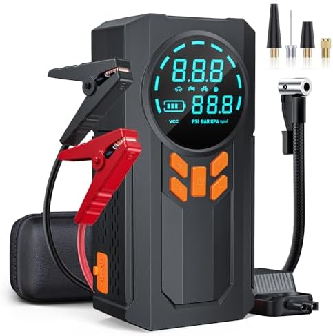 Jump Starter with Air Compressor, 5000A 160PSI Battery Jumper Starter Portable (9.0 Gas/8.0L Diesel)