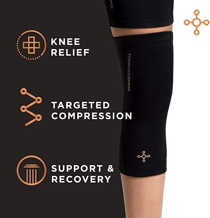 Tommie Copper Performance Compression Knee Sleeve l Knee Brace for Joint Support l Men and Women