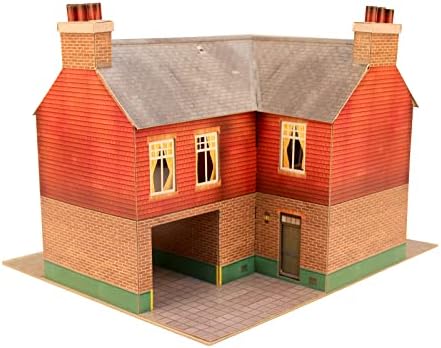 O Gauge 7mm 1:48 Scale Model Railroad Building Cardboard Corner INN Kit CityBuilder