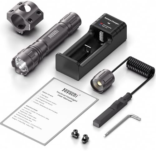 Feyachi FL22 Tactical Flashlight 1200 Lumens LED Light M Lock Rail Mount Ar Flashlight with Pressure Switch