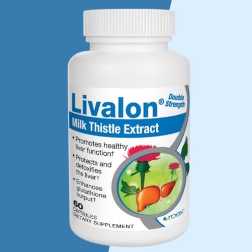 Roex Vitamins | Livalon | Milk Thistle Extract | 80% Silymarin | Natural Liver Detox | Vegetable Capsules | 60 Count