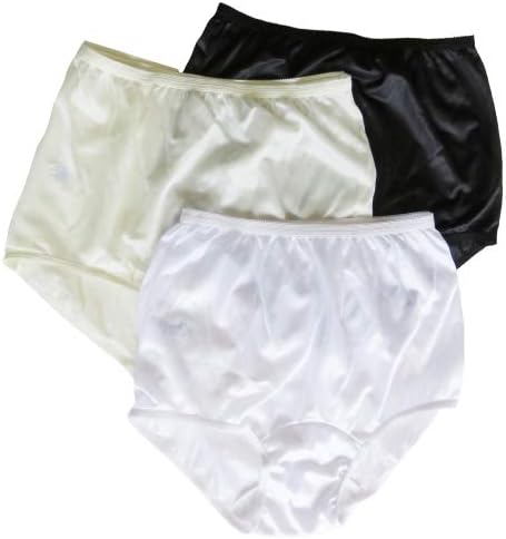Carole Brand - Classic Nylon Panties For Women Full Cut, High Rise Briefs - Pack of 3 (New and Improved Fit)