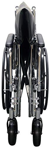ALCO 22" Heavy Duty Chrome Wheelchair (500 lb. Weight Capacity) with Removable Full Arms