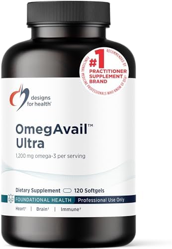 Designs for Health OmegAvail Ultra TG Fish Oil 1200mg - Triglyceride Form Omega 3 Fish Oil Supplement with DHA/EPA - No Fishy Aftertaste (120 Softgels)