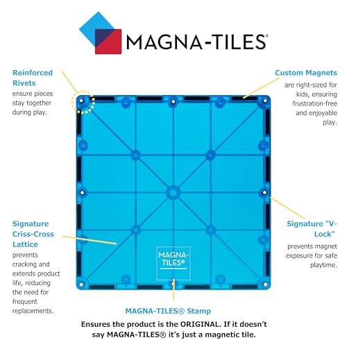 MAGNA-TILES Classic 32-Piece Magnetic Construction Set, The Original Magnetic Building Brand