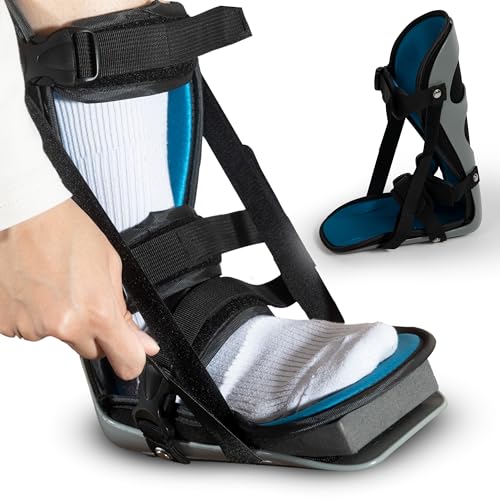 Plantar Fasciitis Adjustable Night Splint. Sleeping boot for foot stretching. P.F. Night Splint with wedge for dorsiflexion. Achilles tendonitis, Heel and Bone Spur, Tendon and Calf Stretching, Arch Pain Treatment. Fits Left & Right Foot. L4398 (Medium)