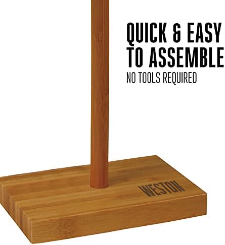 Weston Bamboo Pasta Drying Rack (53-0201), 10 Drying Arms, 16" Tall, 14" Wide, Stores Flat