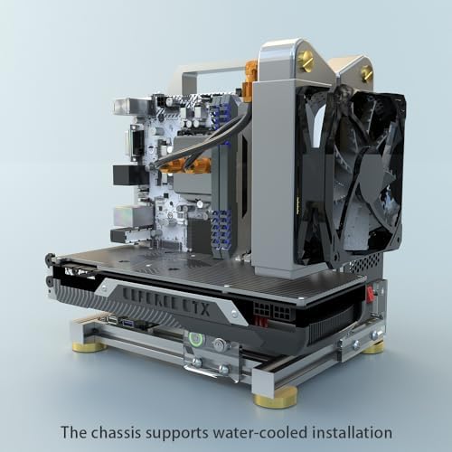 DIY Open Frame PC Chassis, Aluminum Computer Case, Supports ITX Motherboard, Excellent Cooling, Type-C Support