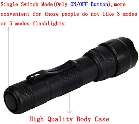 WF-502B Single Mode 1200 Lumen Mini Portable Tactical Clip Handheld Flashlight Torch Lamp, for Outdoor Sports and Indoor Activities (Camping, Hiking