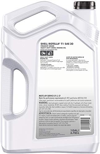 Shell Rotella 550019857-3PK T1 30 Heavy Duty Diesel Engine Oil (CF/CF-2) - 1 Gallon Jug Pack of 3