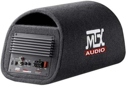 MTX Road Thunder RT8PT 8 240 Watt Powered Subwoofer in Vented/Ported Bass Tube