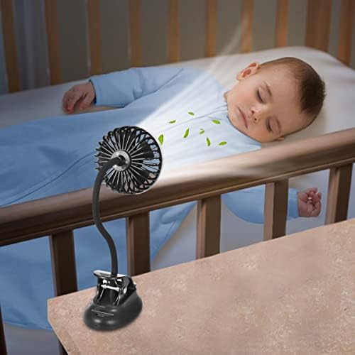 Clip On USB Mini Desk Fan with Emergency Power Bank, Battery Operated Rechargeable Portable Fan - Flexible Neck, 3 Speed Personal Cooling for Car