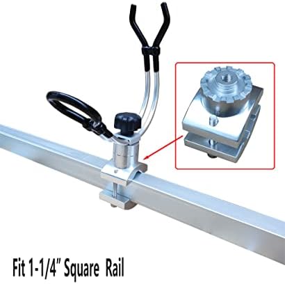 BroCraft Aluminum Rail Mount Clamp on Rod Holder / Pontoon Boat Square Mount Rod Holder