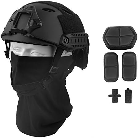 LOOGU Fast BJ Base Jump Tactical Helmet for Airsoft with 12-in-1 Headwear