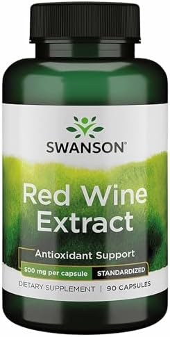 Swanson Red Wine Extract Antioxidant Support 500 mg, 90 Capsules | Delivers the Health Benefits of Red Wine Alcohol Free