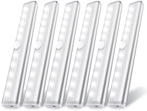 lexall 6 Pack Battery Powered Motion Sensor Lights Indoor, Closet Lights