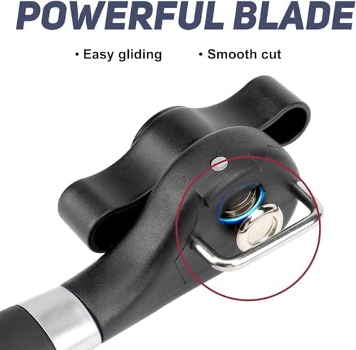 Side Cut Can Opener, Smooth Edge Manual Can Opener, Black