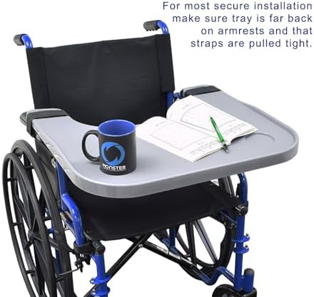 AlveyTech Wheelchair Tray Table with Cup Holder - Fits 18-20 Inch Wide Standard Wheelchairs Like Drive, Golden, & Invacare