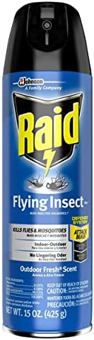 Raid Flying Insect Killer Mosquito and Fly Control No Lingering Chemical Odor Outdoor Fresh Scent 15 Ounce (Pack of 2)