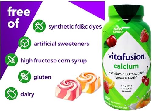 Vitafusion Gummies Calcium with Vitamin D3, 100 Count, Pack of 2
