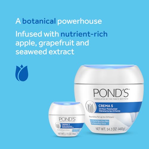 Pond's Nourishing Moisturizing Cream, Crema S, Fragrance Free, Ivory, 14.1 Oz