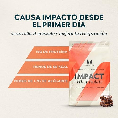 Myprotein Impact Whey Protein Isolate, 2.2 Lbs (30 Servings) Chocolate Brownie, 25g Protein & 6g BCAA Per Serving, Gluten-Free Shake for Muscle Strength & Recovery