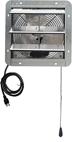 iLIVING 12" Wall Mounted Shutter Exhaust Fan, Automatic Shutter, with Thermostat and Variable Speed controller, 0.6A, 960 CFM