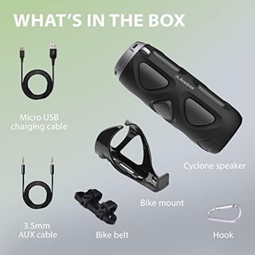 Avantree Cyclone - Portable Bluetooth Bike Speaker with Bicycle Mount, SD Card Slot, 10W Bass-Enhanced Audio