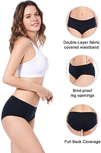 Molasus Women's Soft Cotton Briefs Ladies Mid-High Waisted Full Coverage Panties (Regular & Plus Size)