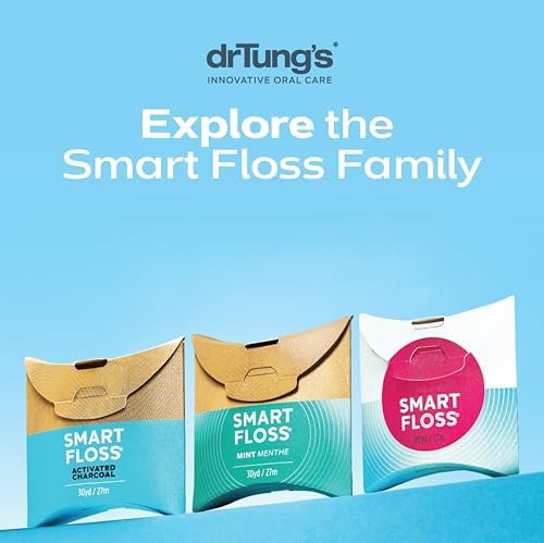 DrTung's Smart Floss - Natural Dental Floss, Cardamom Flavor - Pack of 3 | PTFE & PFAS Free, Gentle on Gums, Expands & Stretches, BPA Free
