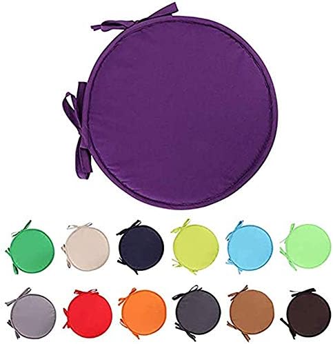 Indoor/Outdoor Chair Pads Round Seat Cushions Garden Patio Home Cushions - Diameter 38cm (2pcs,Red)