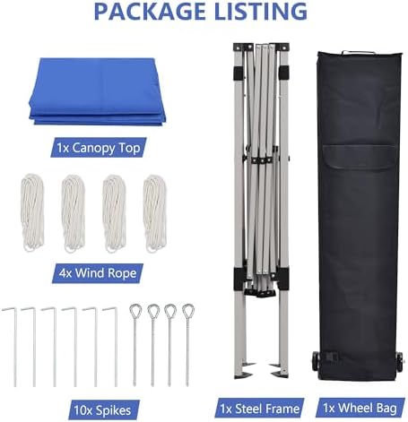 10x20 ft Pop up Canopy Tent, Wonlink Folding Heavy Duty Height Adjustable Shelter Gazebos with Wheeled Bag