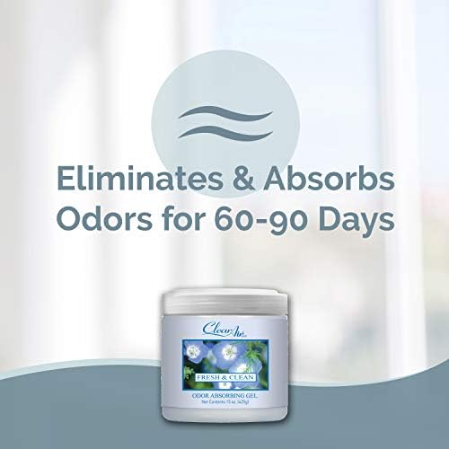 Clear Air 15oz Gel Odor Eliminator - Absorb & Remove Strong Odors from Pets, in Bathrooms, Basements, Garage, Cars, RVs & Boats - Eliminate Tough Odors with Essential Oils (Spring Rain, 2-Pack)