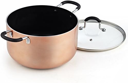 Cook N Home 8-Piece Nonstick Pot and Pan Set with Lid Induction Compatible | Cookware Set Includes Saucepan with Lid, Stockpot with Lid, Frying Pan, Kitchenware set Non Stick, Black