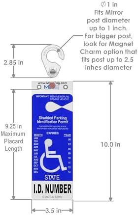Gold - Handicap Placard Holder by JL Safety. A Novel Way to Protect