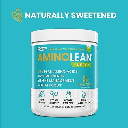 AminoLean Natural Pre Workout Powder - Amino Energy with Vegan Amino Acids