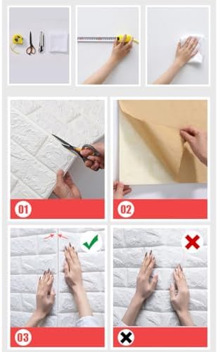 3D Self Adhesive Foam Wall Panels, 10 Tiles Cover 57 sq feet, Peel and Stick Brick Wallpaper for Living Room Bedroom Wall Decoration