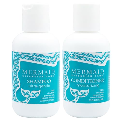 Shampoo & Conditioner Duo With Brush, 32 Fl Oz | Gentle Sulfate & Cruelty Free Daily Set For Hair Extensions, Detangles Without Breakage, Prevents Frizz & Boosts Hydration